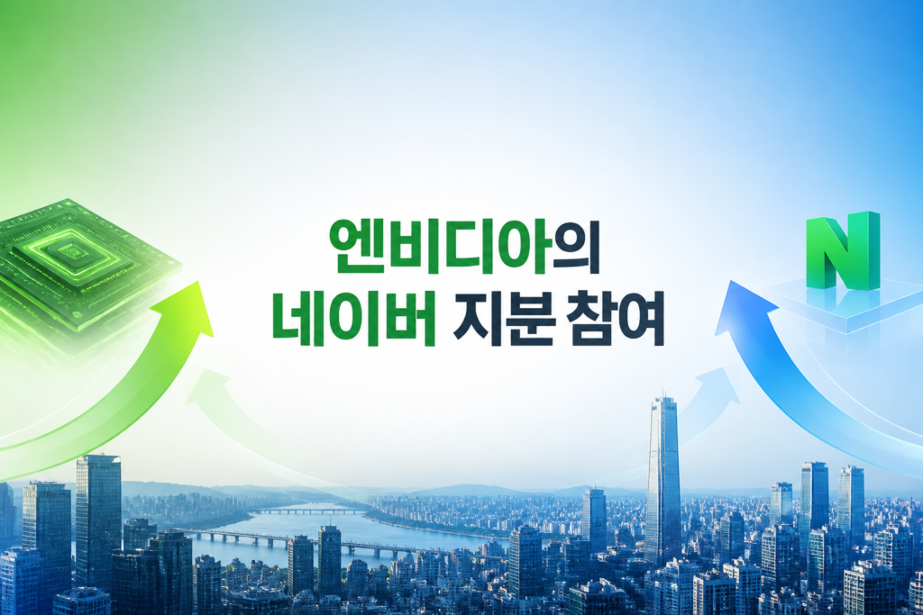 엔비디아의 네이버 지분 참여를 알리는 이미지