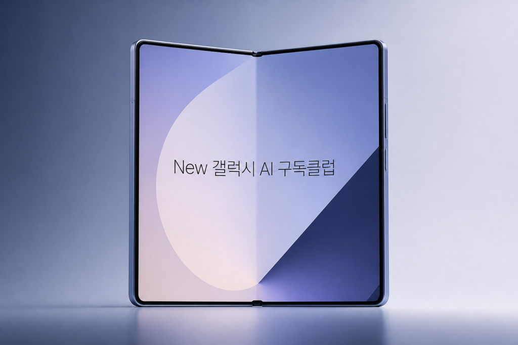 폴더블 스마트폰과 'New 갤럭시 AI 구독클럽' 문구가 있는 대표 이미지