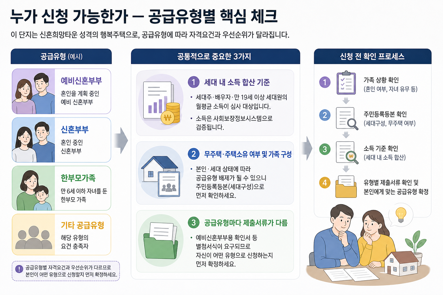 누가 신청 가능한가 — 공급유형별 핵심 체크 핵심 내용