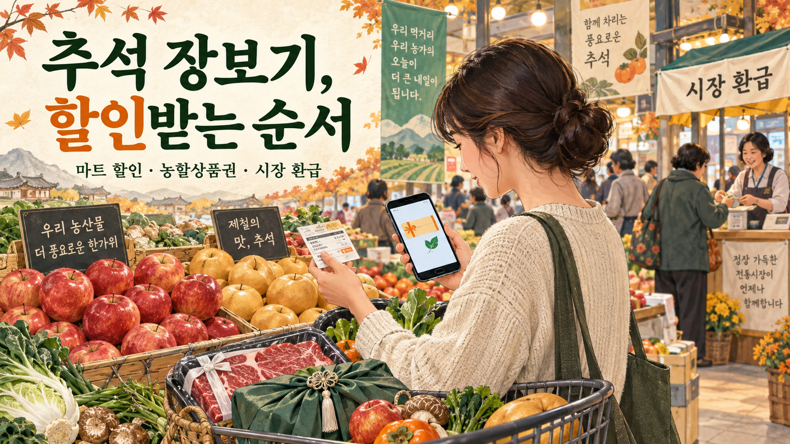 2026 추석 장보기 할인, 마트·농할상품권·온누리 환급은 어떻게 다를까