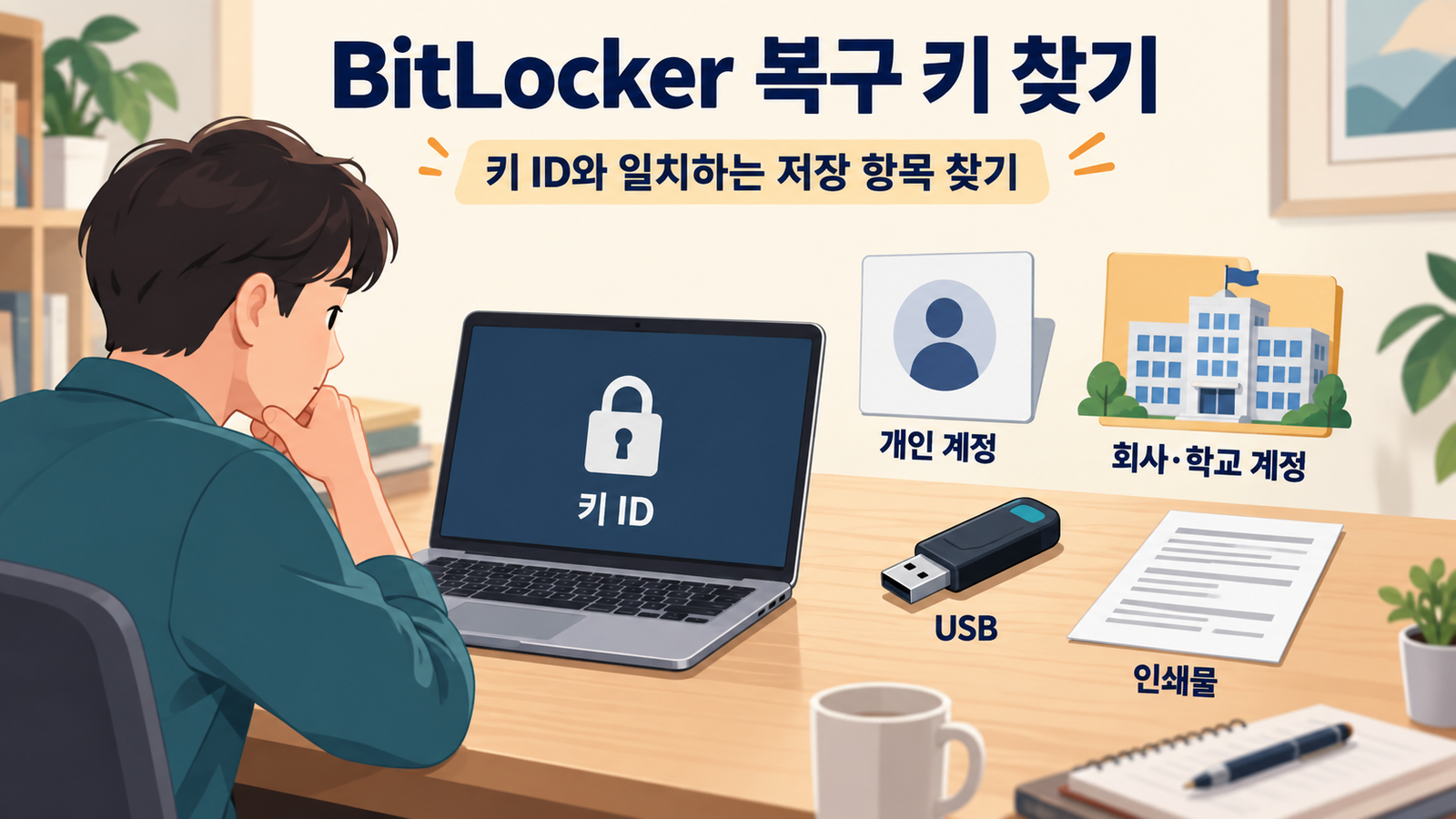 BitLocker 복구 키 찾는 순서: 48자리 키와 키 ID부터 확인하세요