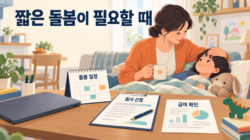 짧은 돌봄이 필요할 때 — AI 생성 설명용 일러스트