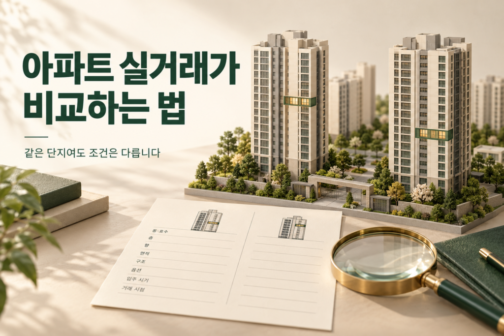 아파트 실거래가 비교 전 면적과 층, 계약일과 해제 여부를 확인하는 안내